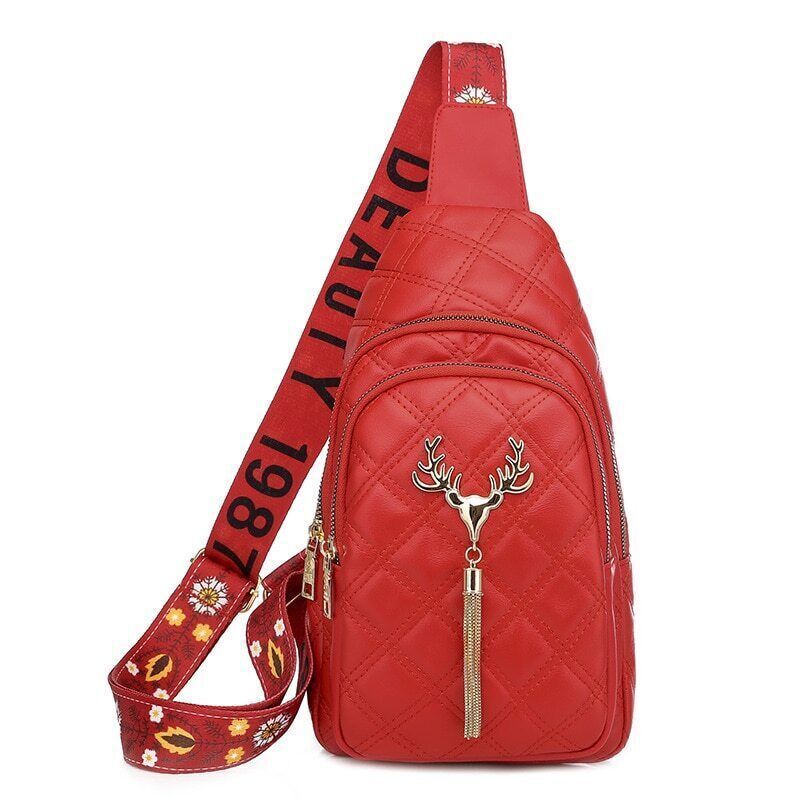 Tassels Women Crossbody Bags Chest Bag PU Waist Belt Bag Handbag