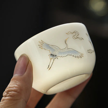 Scalding Sheep Fat Jade White Porcelain Tea Cup Ceramic Tea Cup Master Cup