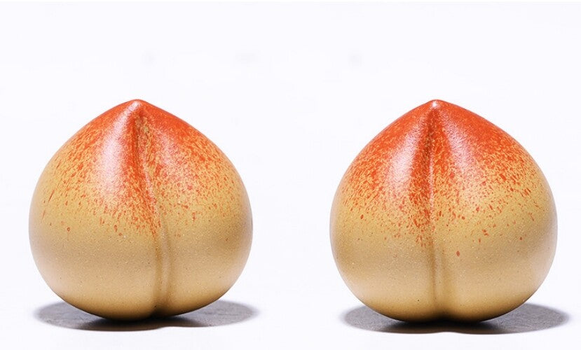 Peach Statue Creative Tea Pet Yixing Zisha Purple Clay Table Decoration Small