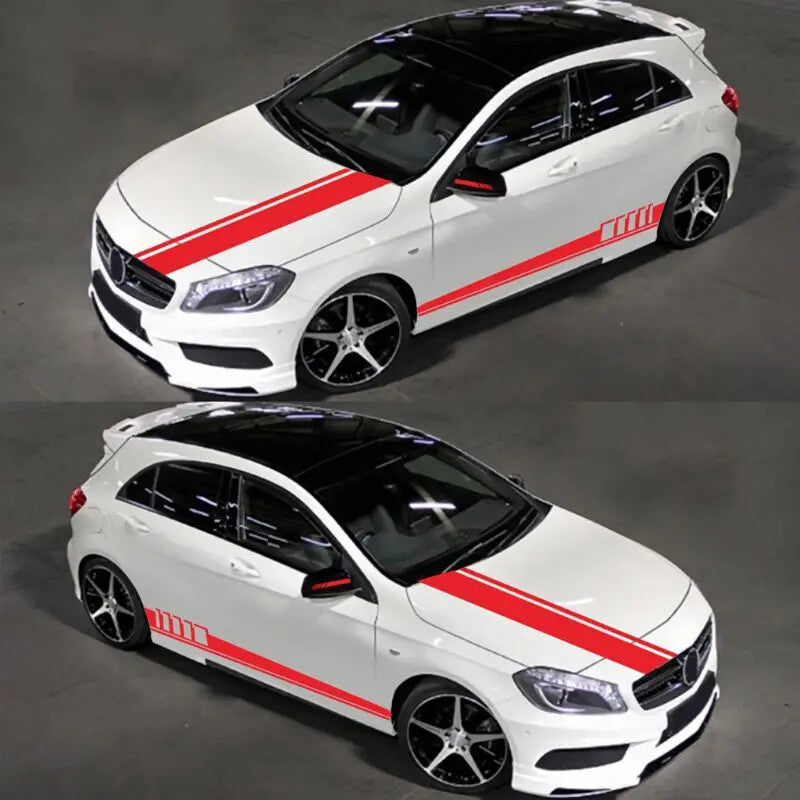 5Pcs Universal Racing Body Hood Stripes Decal Vinyl Stickers for Car SUV Truck