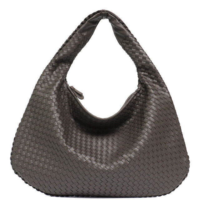 Leather Bag Woven Female Handbag Big Patchwork Zipper Women Shoulder Bags