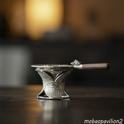 Hammer Pattern Lotus Tea Strainer Group Tea Filter Base Tea Partition