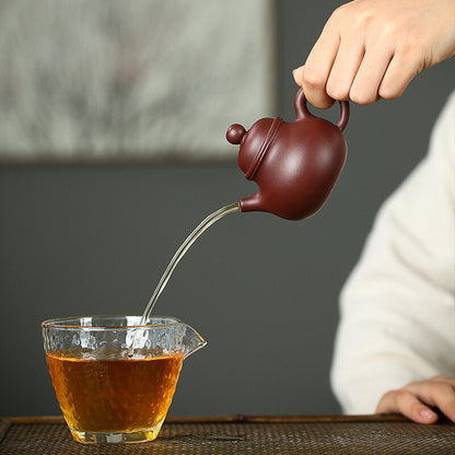 China Yixing Zisha Pottery Purple Clay Handmade 100cc Mesh Teapot 容天