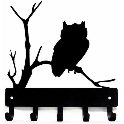 Owl Bird Key Rack Hanger Wall Mounted Hook UpMetal Wall Art Home Accessories