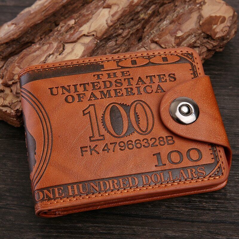 Retro Men's Wallet 3D Dollar Print Credit ID Card Holder Wallet Male Coin Purse