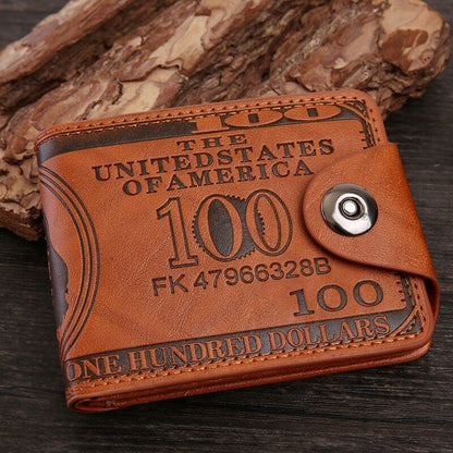 Retro Men's Wallet 3D Dollar Print Credit ID Card Holder Wallet Male Coin Purse