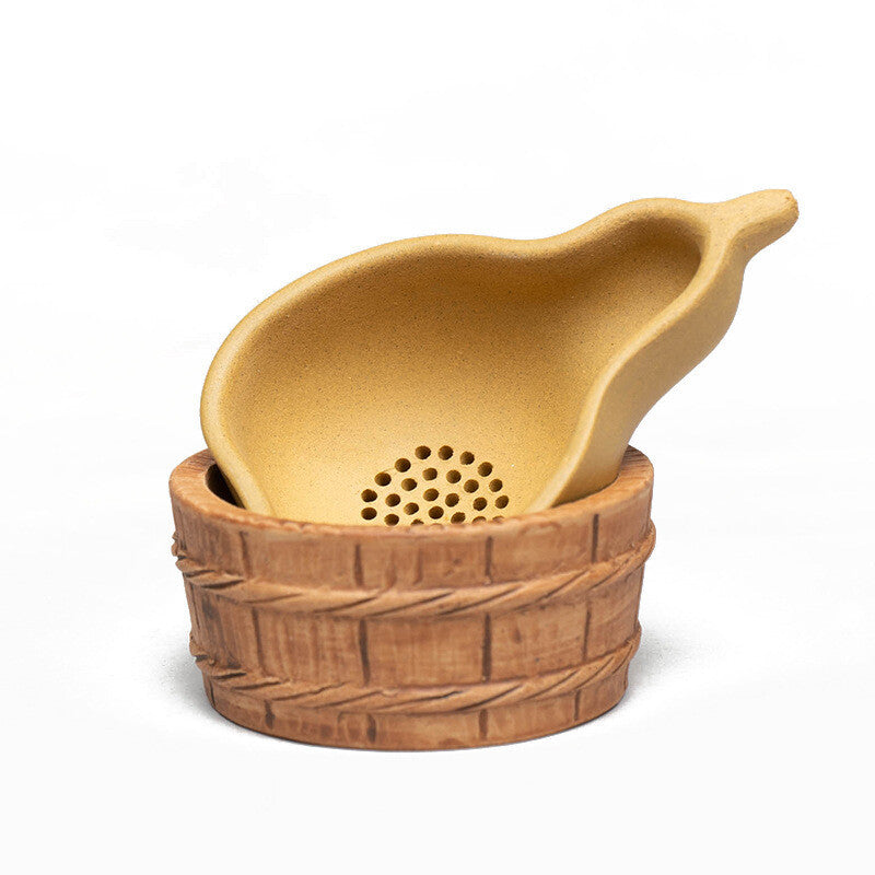 Creative Tea Strainer Holder Yixing Zisha Duan Clay Tea Strainer Gourd Design