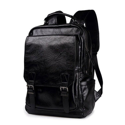 Men's Leather Backpack Shoulder Bag Weekender Travel Laptop Notebook School Bags
