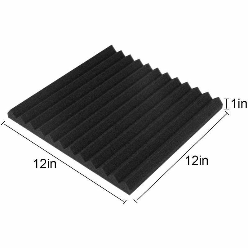 Wall Panel 50Pcs 12 Slot Fire-Retardant Soundproof Cotton Sound-Absorbing Black