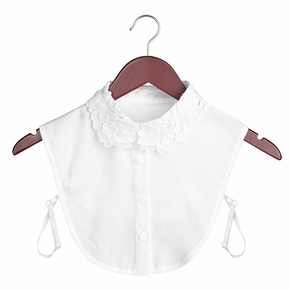 Shirt Collar Women Cotton Lace Fake Blouse Vintage Lapel Clothes Accessories Top