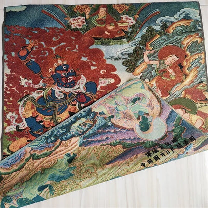 Tibetan Tangka Buddha Statue Nepalese Painting Silk Embroidery Brocade Painting