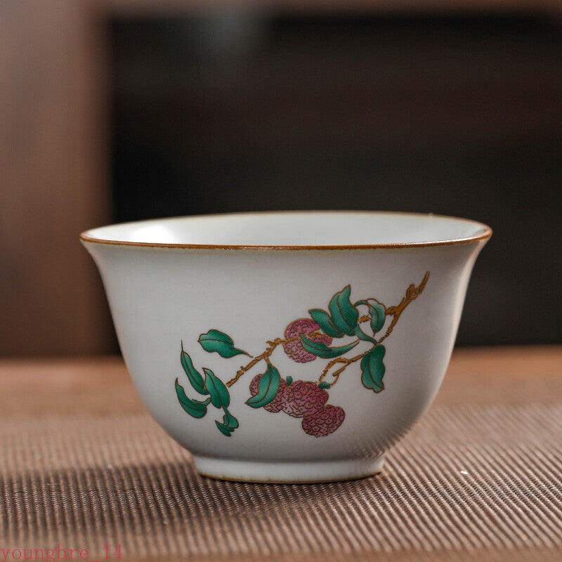 100ml Boutique Ru Kiln Teacup Travel Personal Meditation Cup Handmade Ceramic