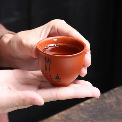 1Pc Yixing Handmade Purple Clay Teacup Dahongpao Tea Bowl Travel Portable