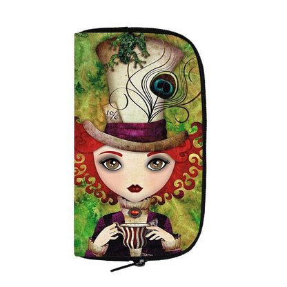 Cartoon Gothic Wallets Cute Purse Clutch Bag Phone Holder Ladies Coin Bags Long