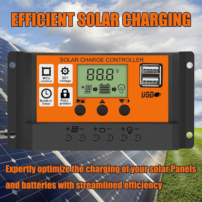 30-100A MPPT Solar Panel Regulator Charge Controller 12V/24V Auto Focus Tracking
