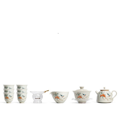 Boutique Tea Set Ruyao Craft Crackle Glaze Porcelain Tea Pot Gaiwan Matching Cup