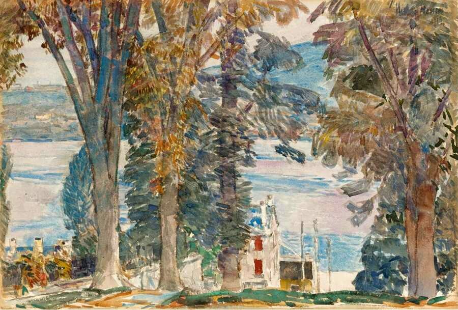 Oil painting Newburgh-New-York-1914-Frederick-Childe-Hassam-oil-painting canvas