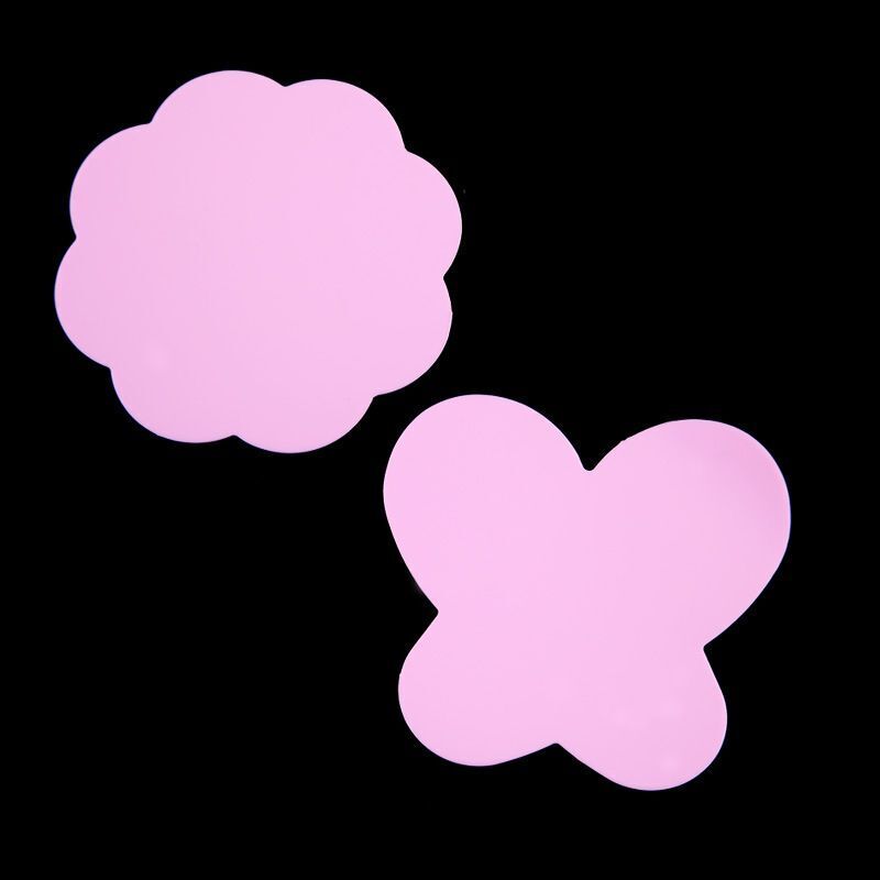 Nail Art Tools 2Pcs Silicone Paint Palette Mats Butterfly Plum Blossom Stamp Pad