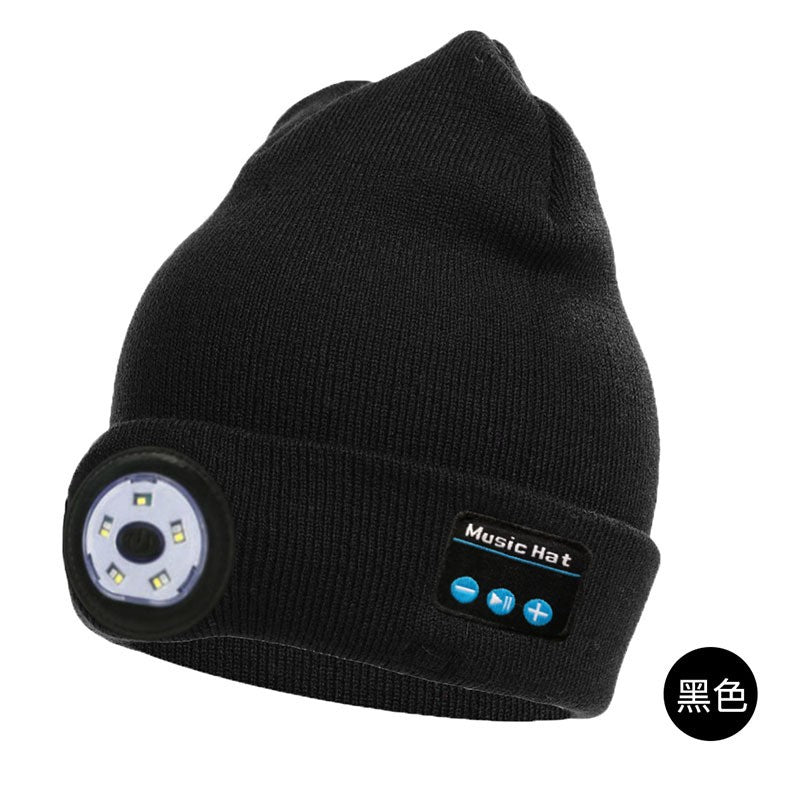 Wireless Bluetooth headphones led warning light night running lighting cap
