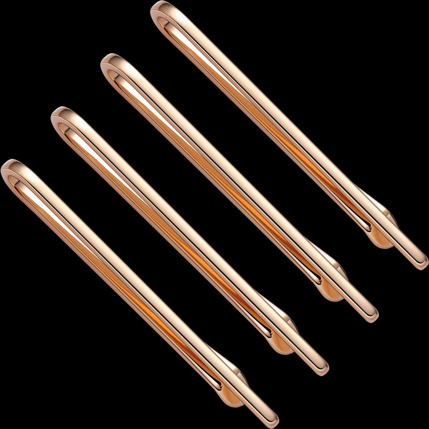 Men Tie Clip 4Pcs Set Stainless Steel Skinny Bar Gift Box Packed Wedding Jewelry