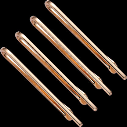 Men Tie Clip 4Pcs Set Stainless Steel Skinny Bar Gift Box Packed Wedding Jewelry