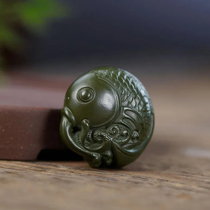 Purple Clay Fish Tea Pet Tea Play Ornaments 4.2cm Tea Table Decoration Statue