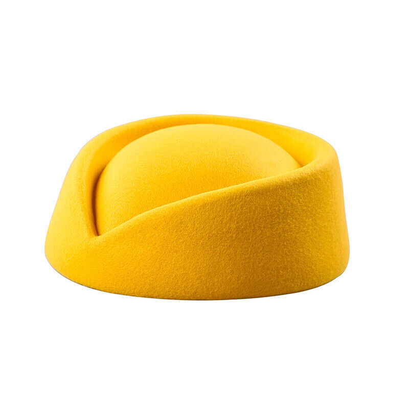 Women Wool Felt Beret Hat Teardrop Fancy Stewardess Air Hostesses Dress Hat