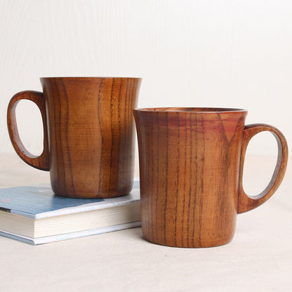 Wooden Coffee Mug Handmade Water Tea Cup 200ML Solid Jujube Wood Beer Mug 1pc