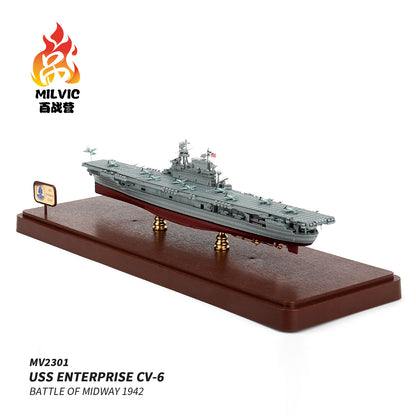 1:700 MILVIC USS ENTERPRISE CV-6 BATTLE OF MIDWAY 1942 Warship Diecast Model