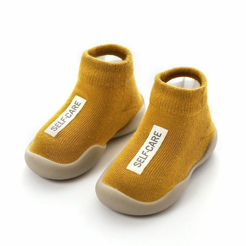 Unisex Baby Shoes First Walkers Toddler Girl Soft Rubber Knit Booties Anti-slip