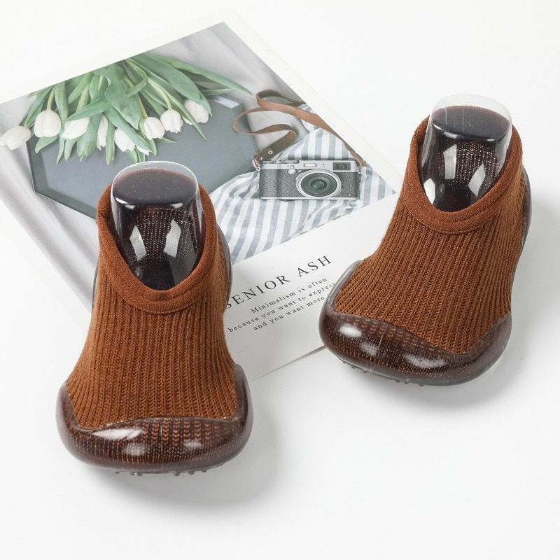 Sock Shoes Baby Boys Girls Autumn Non-slip Floor Kids Soft Rubber Toddler Knit