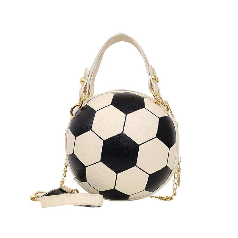 Ball Purse Shoulder Bag Crossbody Handbag Leather Pink Football Bag 16*16*8 CM