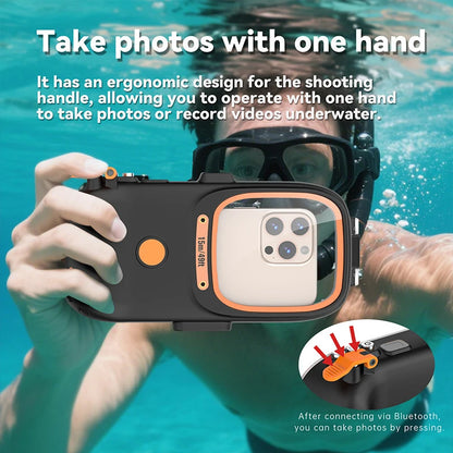 IP68 Dive Waterproof Case Samsung/iPhone,Snorkeling Underwater Box BT Shutter