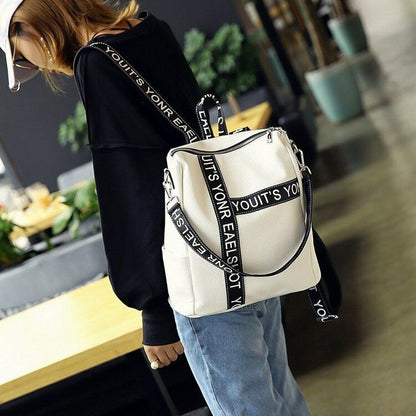 Female School Bag Girl's Backpack Casual Letter Travel Backpack Daily Campus Bag