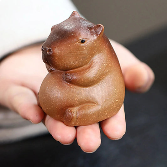 Capybara Tea Pet Statue Yixing Tea Pet Ornaments Pottery Clay Sculpture