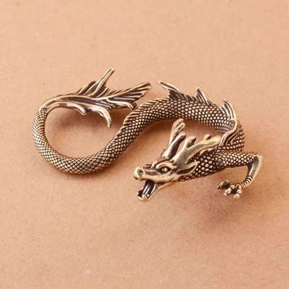 1pc Retro Brass Dragon Sculpture Ornament Tea Table Tea Pets Copper Figurine