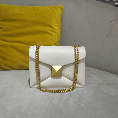 Genuine Leather Bag Handbag Golden Chain Shoulder Purse Green Tote Bag Crossbody