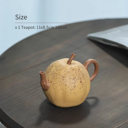 Zisha Clay Teapot From Yixing Yellow Unique Eggplant Tea Pot 160ml