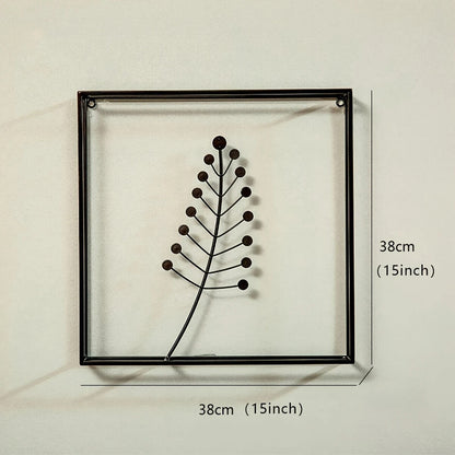 Plant Line Shape Iron Wall Hanging, Modern Fashion Hanging Iron Metal Wall