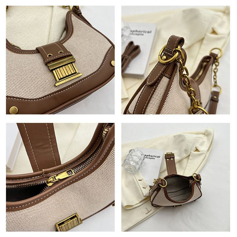 Vintage Shoulder Bag Crossbody Bags Handbags Purse Chain Bag 22*14*7CM Polyester