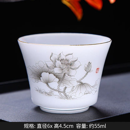 White Porcelain Tea Cup Thin Tire Ceramics Ice Jade Porcelain Small Tea Cup