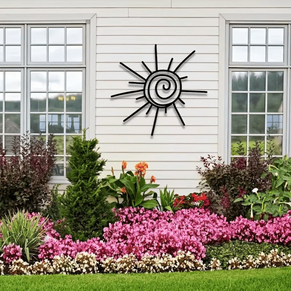 CIFbuy Large Metal Sun Wall Art Transverse Outdoor Beachy Home Decor