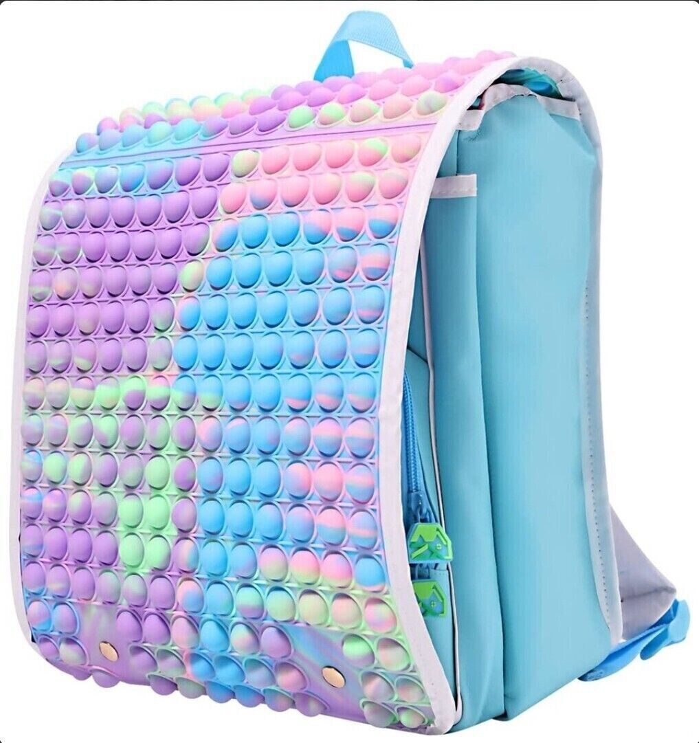 Fidget Pop-On-It Rainbow Backpack for School,Toy bag Kids,Adult Antistress Popit