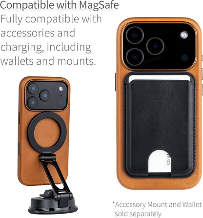 Genuine Leather Case for Iphone 17 Pro Compatible with Magsafe, with Capacitive
