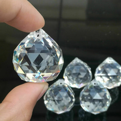 50PCS Clear Crystal Glass Chandelier Light Ball Lamp Prisms Drop Pendant 20MM ……