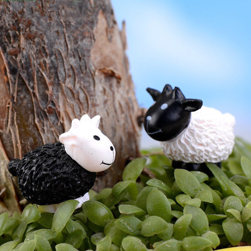 Mini 8pcs Goat Miniature Garden Lawn Ornament Decoration Figurine DIY Bonsai