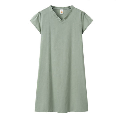 Womens T-Shirt Baggy Plus Size V-neck Ladies Short Sleeve Tops Dress Summer New