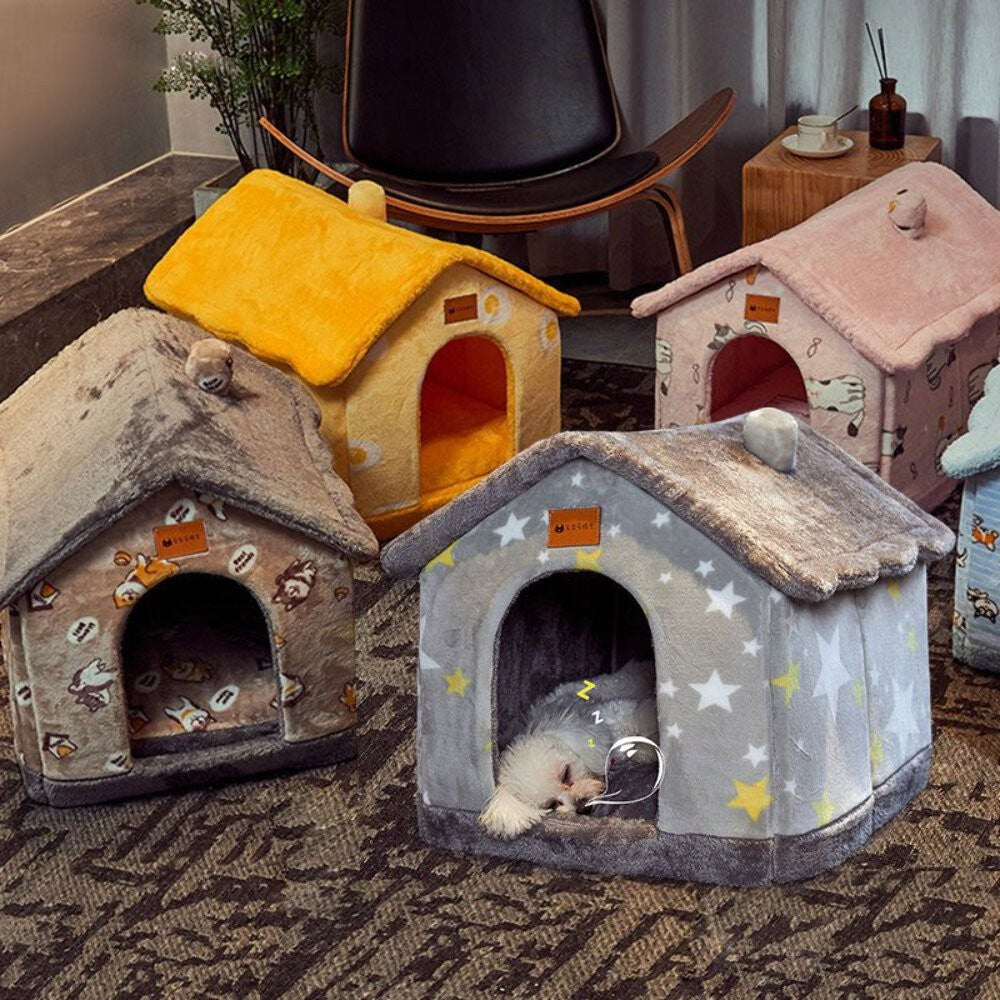 Sleep Kennel Pet Nest Warm Removable Cave Bed