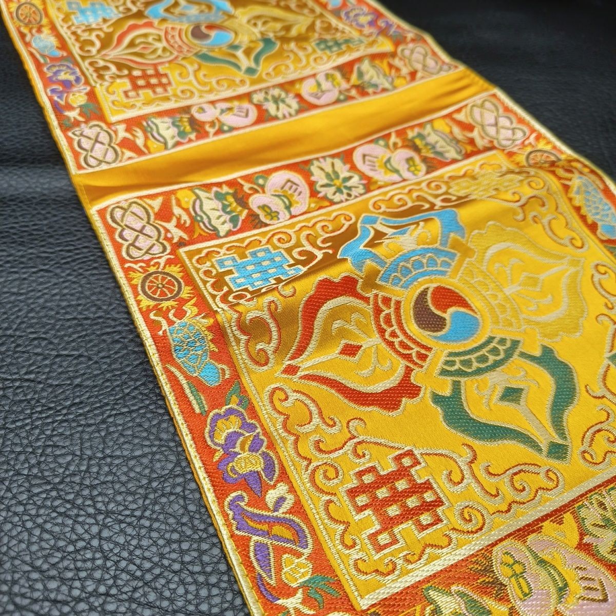 Tibetan Buddhist Ritual Tool Mat Red Fabric Double-Layer Thick 45x22cm Cup Pad
