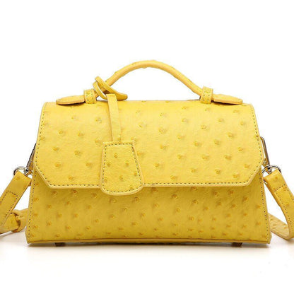 Customized Ostrich Leather Bag Shoulder Bag Pink Crossbody Purse Polyester Pouch